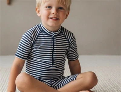 Wheat indigo stripe badedragt Cas UVA+UVB 40+