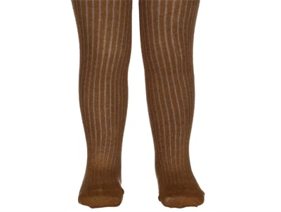 MarMar strømpebukser i earth med ribstruktur båret