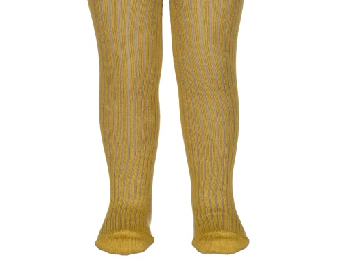 Milkywalk strømpebukser i amber med ribstruktur båret