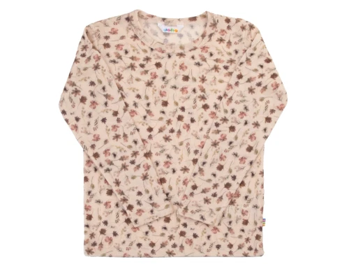 Joha bluse i off white merinould med blomsterprint