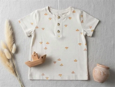 Popirol t-shirt Poaki light beige melange både