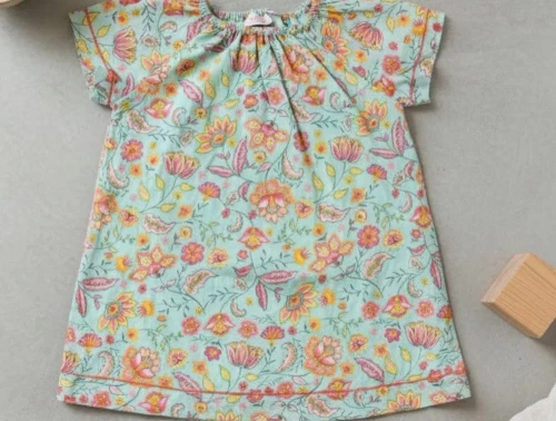 Noa Noa Miniature kjole aqua gray blomster