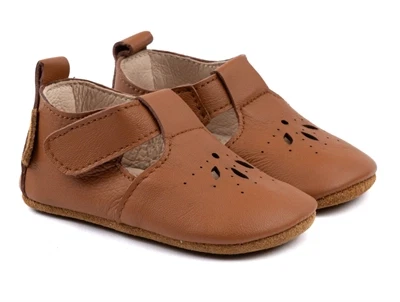 Mikk-Line prewalker sandal cognac med velcro