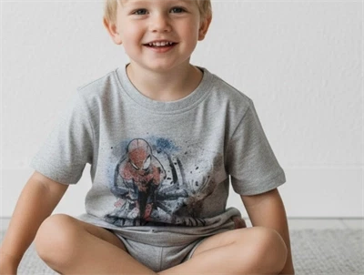 Wheat t-shirt Spiderman melange grey