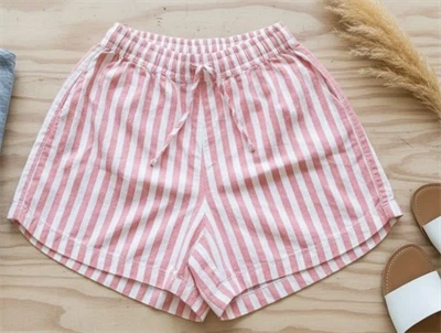 Mads Nørgaard white alyssum/shell pink sacky shorts Pio