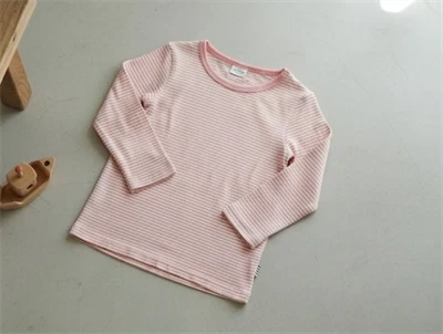 Mads Nørgaard shell pink/seedpearl mini stribet t-shirt Tobinino