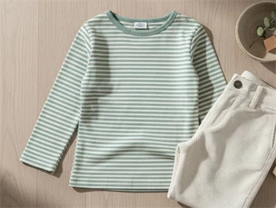 Mads Nørgaard jadeite/seedpearl mini stribet t-shirt Tobinino