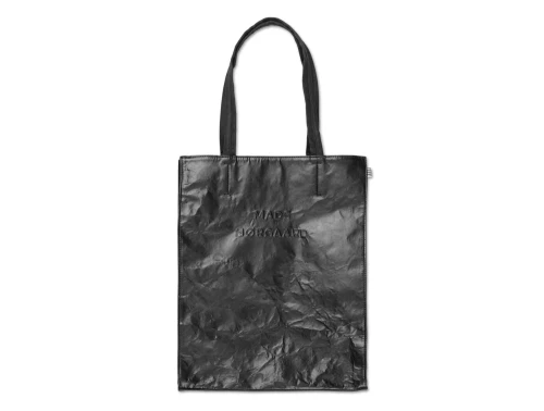 Mads Nørgaard Crinckle Journey tote bag sort med lange hanke og præget logo