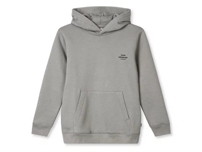 Mads Nørgaard sweatshirt i moon mist set forfra med hætte