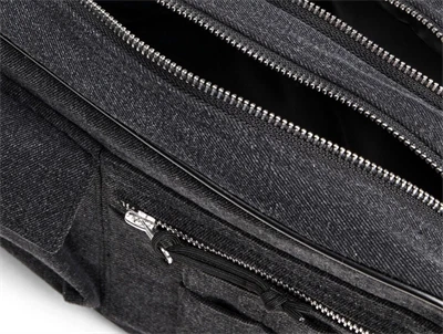 Mads Nørgaard Cappa taske i sort detaljer og lynlåse