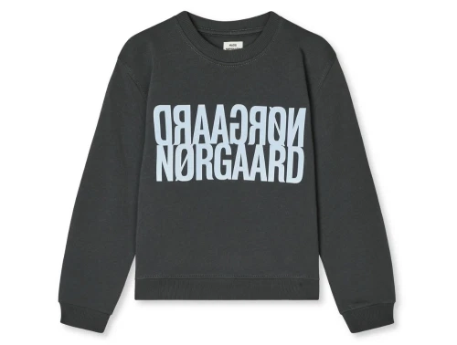 Mads Nørgaard sweatshirt i gråsort med lyseblåt logo