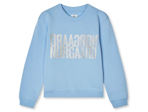 Mads Nørgaard sweatshirt i frozen fjord med sølvlogo foran