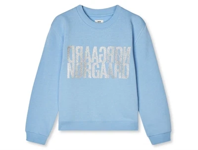 Mads Nørgaard sweatshirt i frozen fjord med sølvlogo foran
