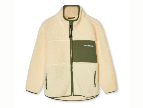 Mads Nørgaard teddy fleece jakke råhvid forfra