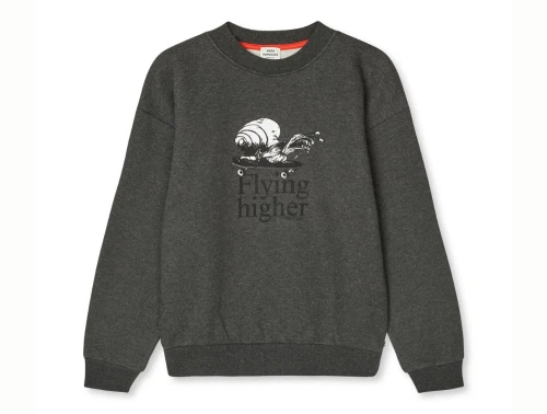 Mads Nørgaard mørkegrå sweatshirt med print forfra