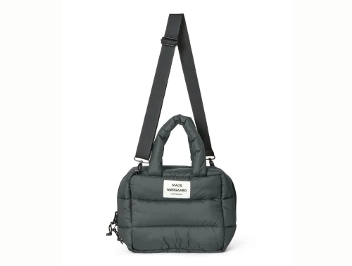 Mads Nørgaard boxy taske i grå pufferlook forfra