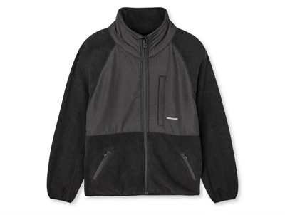 Mads Nørgaard Soft Fleece Taki jakke sort forside med lynlås