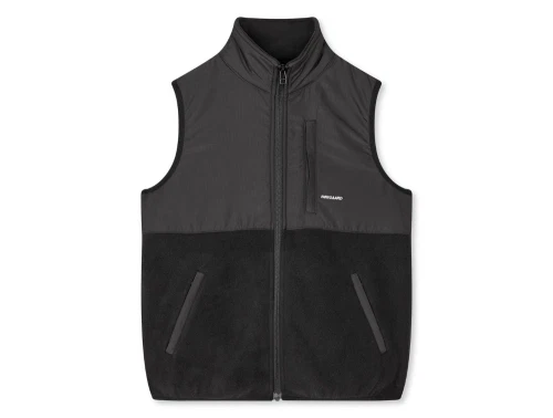 Mads Nørgaard Soft Fleece Takito vest sort forside med lynlås