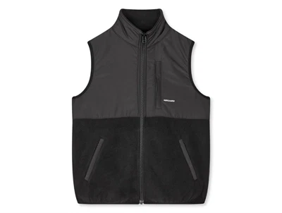 Mads Nørgaard Soft Fleece Takito vest sort forside med lynlås
