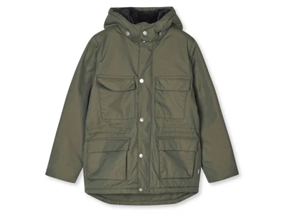 Mads Nørgaard vinterjakke i mørkegrøn med aftagelig hætte