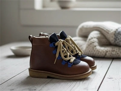 Angulus cognac/navy vinterstøvle med TEX