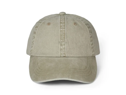 Mads Nørgaard cap beige forside med MN broderi