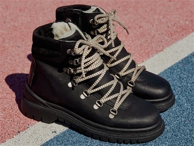 Angulus TEX-snørestøvle sort med uldfoer og snørebånd