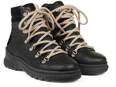 Angulus TEX-snørestøvle sort med uldfoer og snørebånd