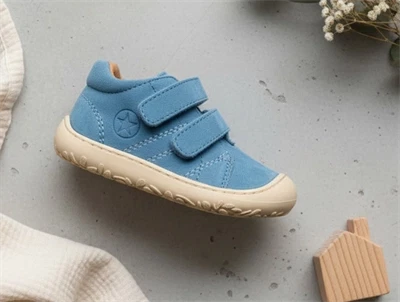 Bisgaard Hale V sko sky med velcrolukning