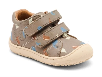 Bisgaard Hale V first step sko i læder med hvalprint og velcro