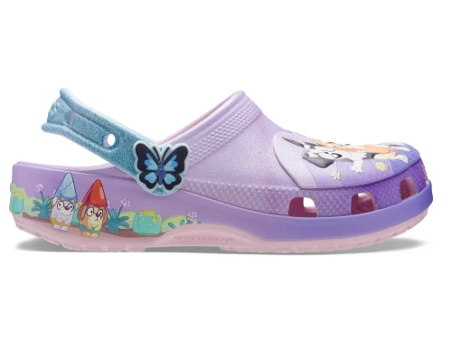 Crocs Bluey clog lilla med print og hælrem