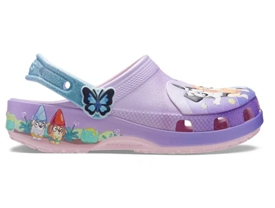 Crocs Bluey clog lilla med print og hælrem