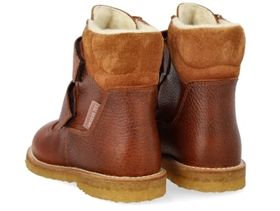 Angulus TEX vinterstøvle cognac med uldfoer skrå vinkel bagfra