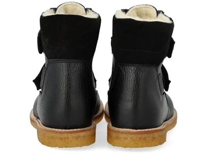 Angulus TEX vinterstøvle sort med uldfoer skrå vinkel bagfra