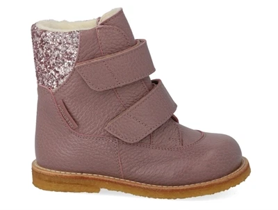 Angulus TEX vinterstøvler faded rose/blossom glitter med merinould