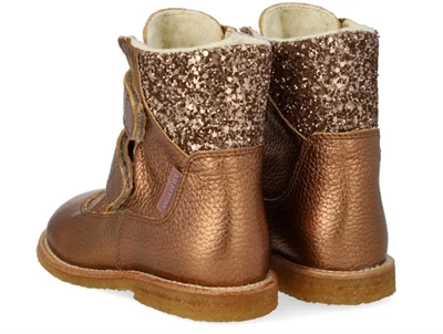 Angulus TEX vinterstøvle i bronze læder med glitter