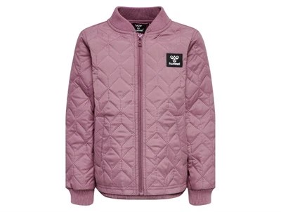 Hummel termo jakke i rosa nuance med quiltet mønster og lynlås