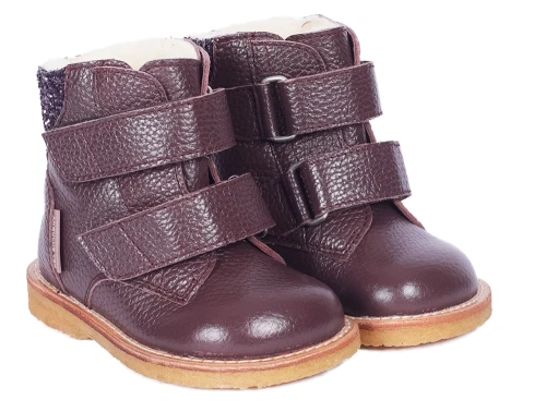 Angulus TEX vinterstøvle dusty aubergine med glitter og velcro