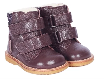 Angulus TEX vinterstøvle dusty aubergine med glitter og velcro