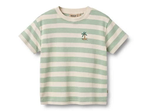 Wheat Liam t-shirt mint stripe i økologisk bomuld