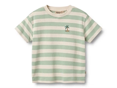 Wheat Liam t-shirt mint stripe i økologisk bomuld