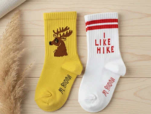 Mini Rodini strømper hike deer yellow (2-pak)