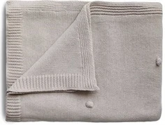 Mushie textured dots off white melange strikket babytæppe