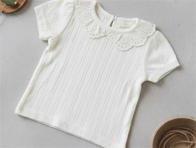 En Fant eggnog pointelle t-shirt