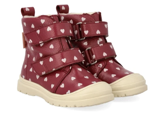 Angulus TEX støvle berry med hjerteprint set i par