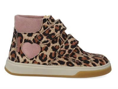Angulus TEX-sneakers med leopardprint og gummisål