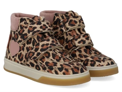 Angulus high-top TEX-sneaker beige leo med hjerte