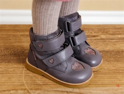 Angulus TEX støvle lavender med glitterhjerter på barn