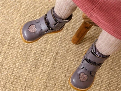 Angulus TEX støvle lavender med glitterhjerter på barn