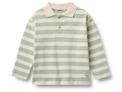 Wheat Fred polo trøje mint stripe i økologisk bomuld